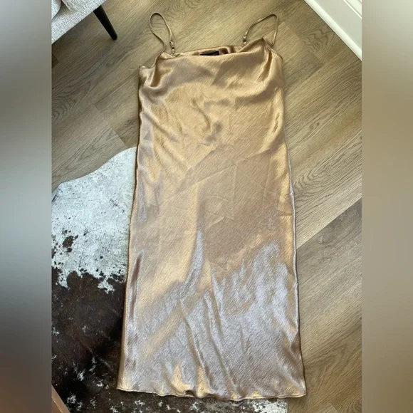 banana republic gold slip dress PS25453C – Portia and Scarlett main image 1